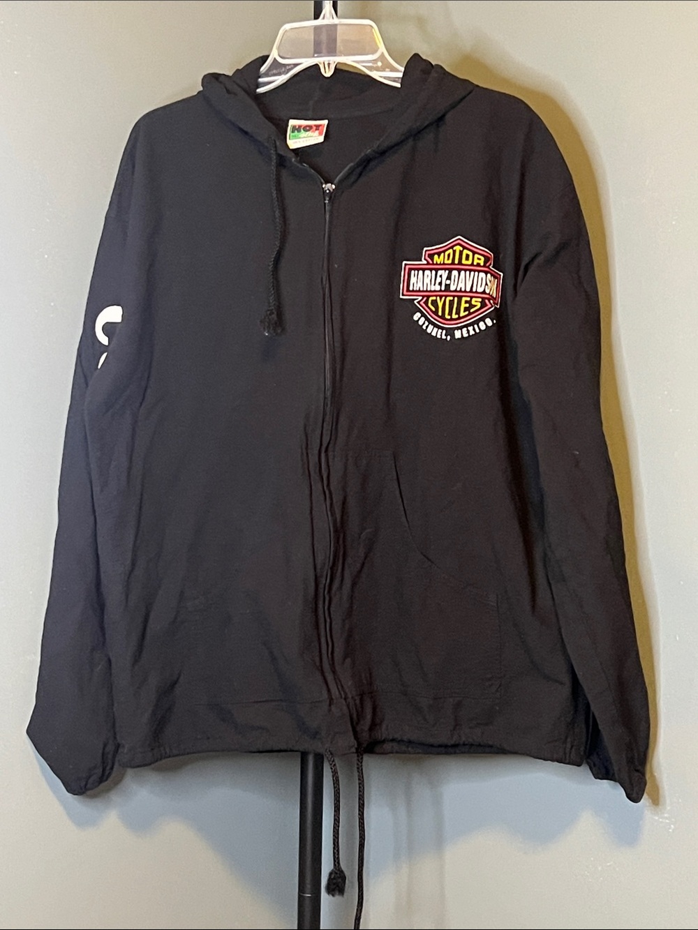Hot Stuff with Harley-Davidson logo Women's Black Zip Hoodie